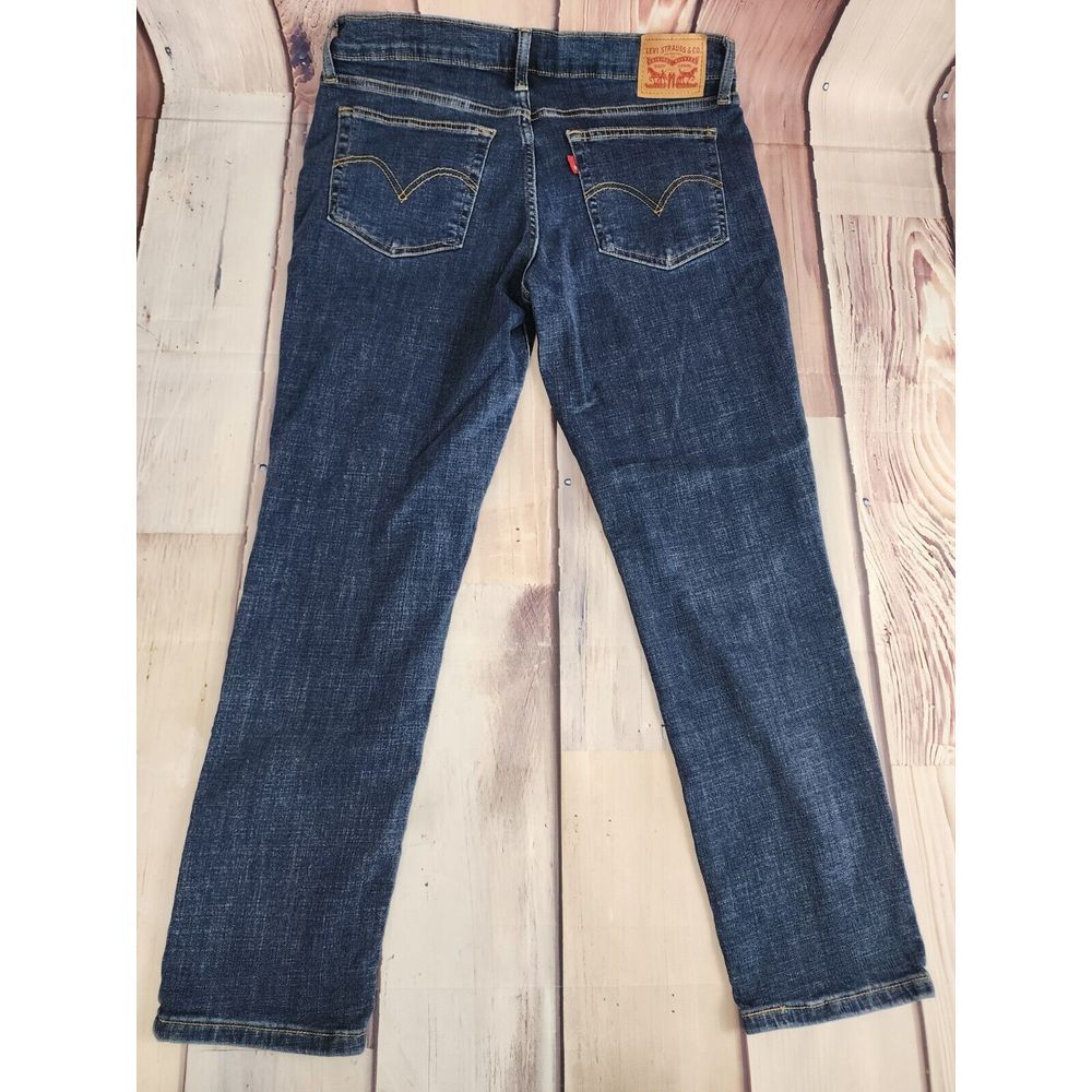 Levi's Boyfriend‎ Women's 30 Blue Denim Jeans Logo Patch Stretch 33x26.5 Actual - Picture 3 of 12